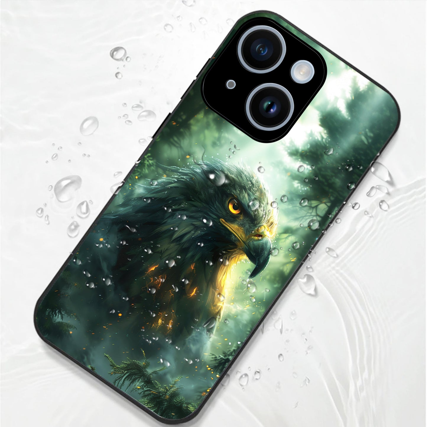 iPhone 14 Premium Acrylic Shockproof Glass Back Case (Eagle Case)