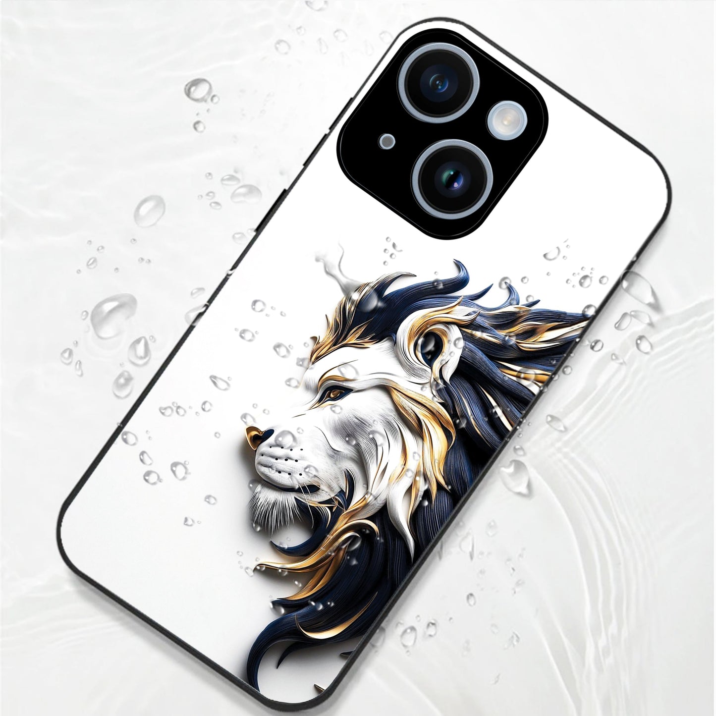 iPhone 14 Premium Acrylic Shockproof Glass Back Case ( King's Flow )