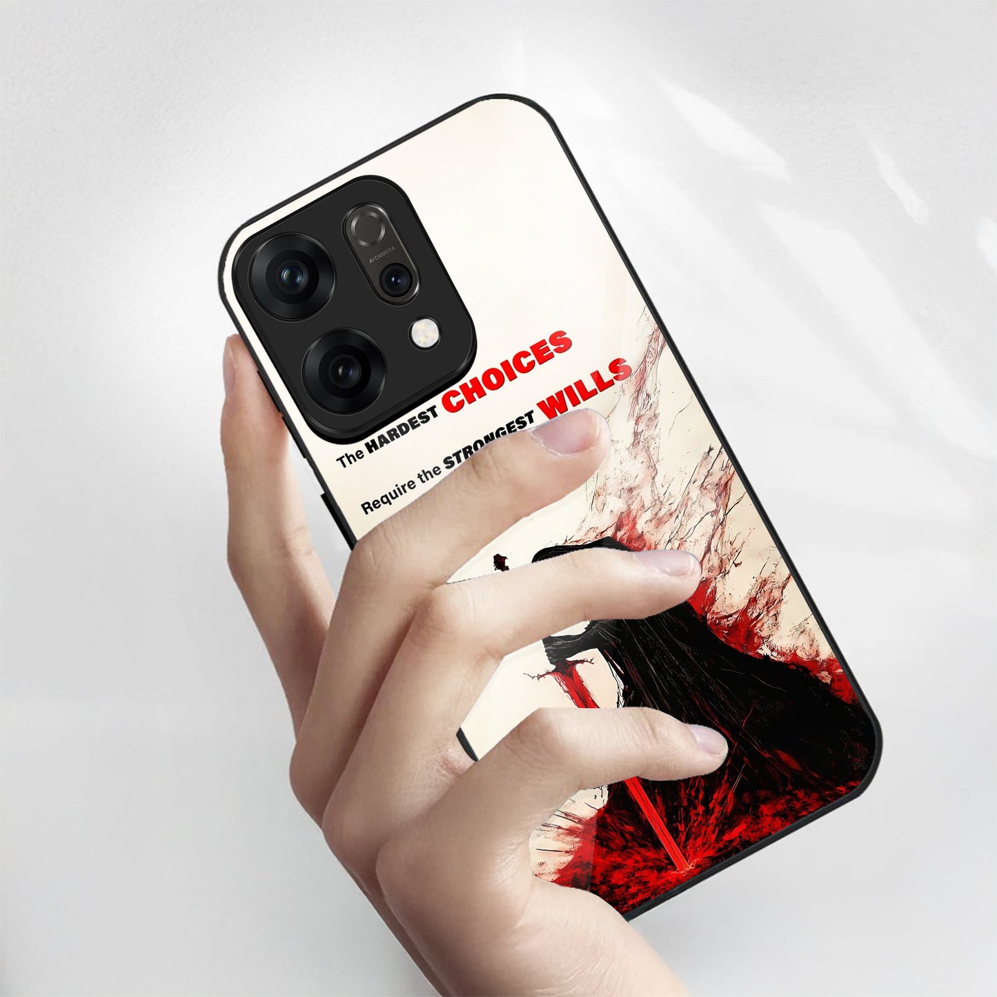 Oppo Reno 14 5G Premium Acrylic Shockproof Glass Back Case (Warriors Case)