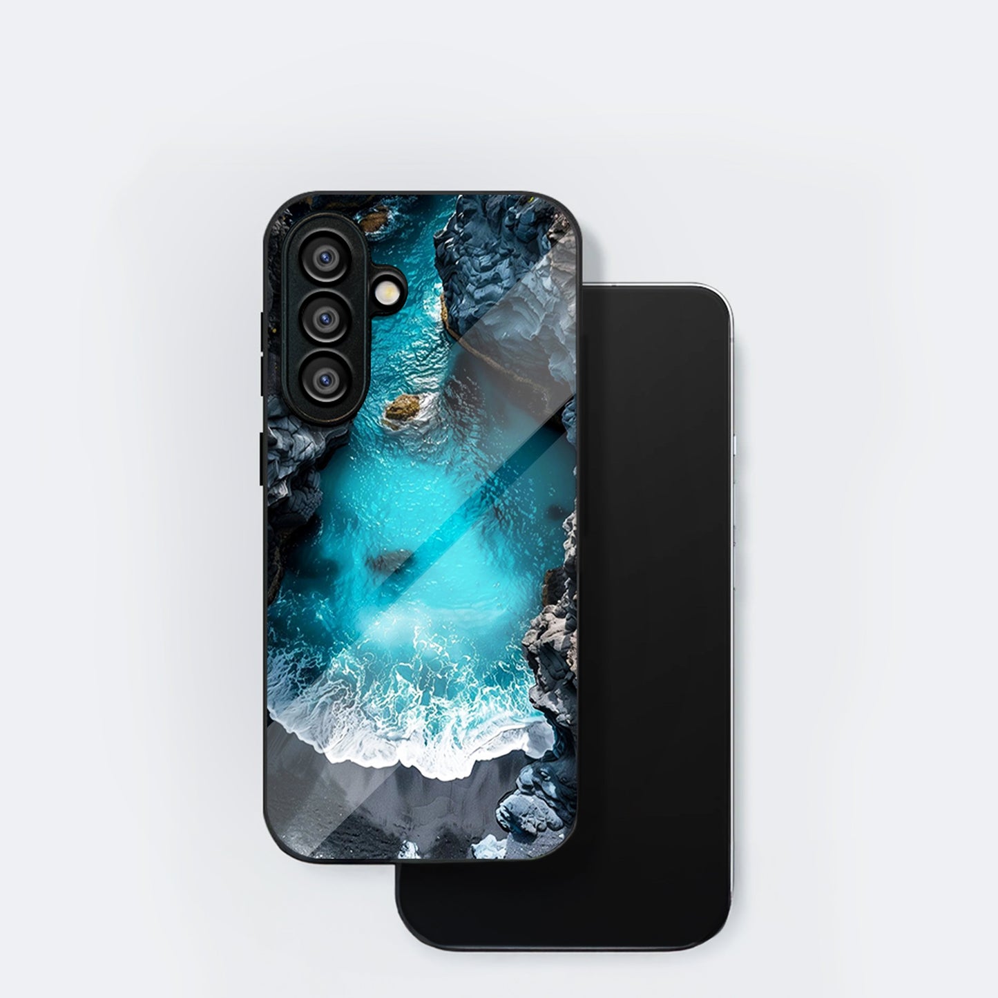 Samsung Galaxy A36 Premium Acrylic Shockproof Glass Back Case (Rocky cliff)
