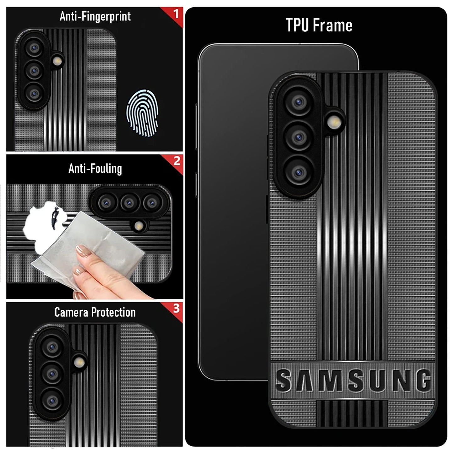 Samsung Galaxy A36 Premium Acrylic Shockproof Glass Back Case (BlackAura)