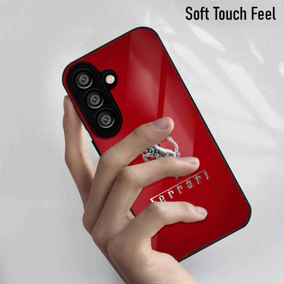 Samsung Galaxy A56 Premium Acrylic Shockproof Glass Back Case (Ferrari Passion)