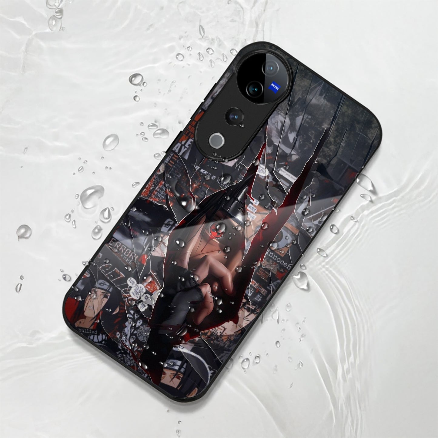 Vivo V40 Pro 5G Premium Acrylic Shockproof Glass Back Case (Dark Reflection)