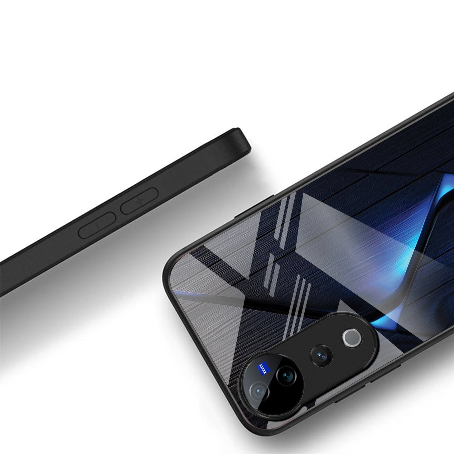 Vivo V40 Pro 5G Premium Acrylic Shockproof Glass Back Case (Blue Flame)