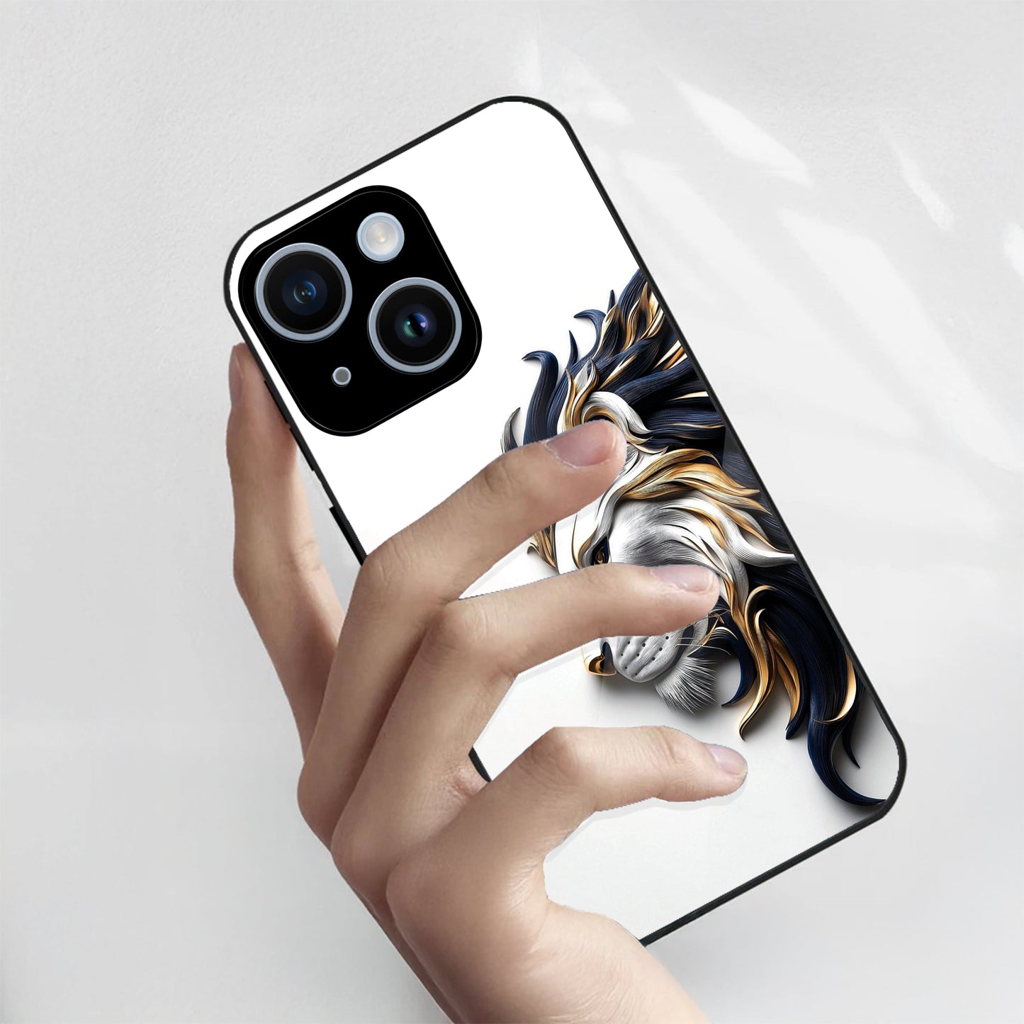 iPhone 14 Premium Acrylic Shockproof Glass Back Case ( King's Flow )