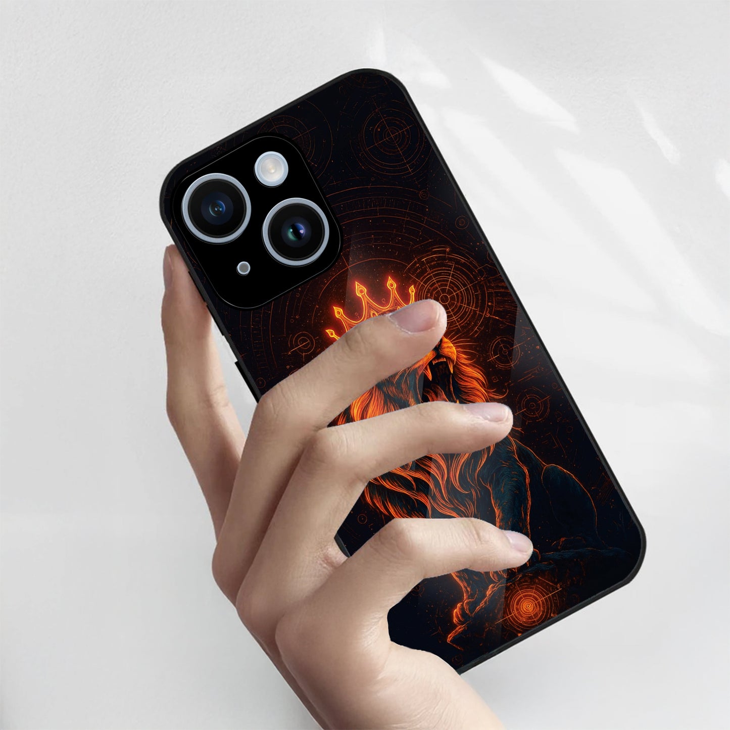 iPhone 14 Premium Acrylic Shockproof Glass Back Case ( King of Cosmos )