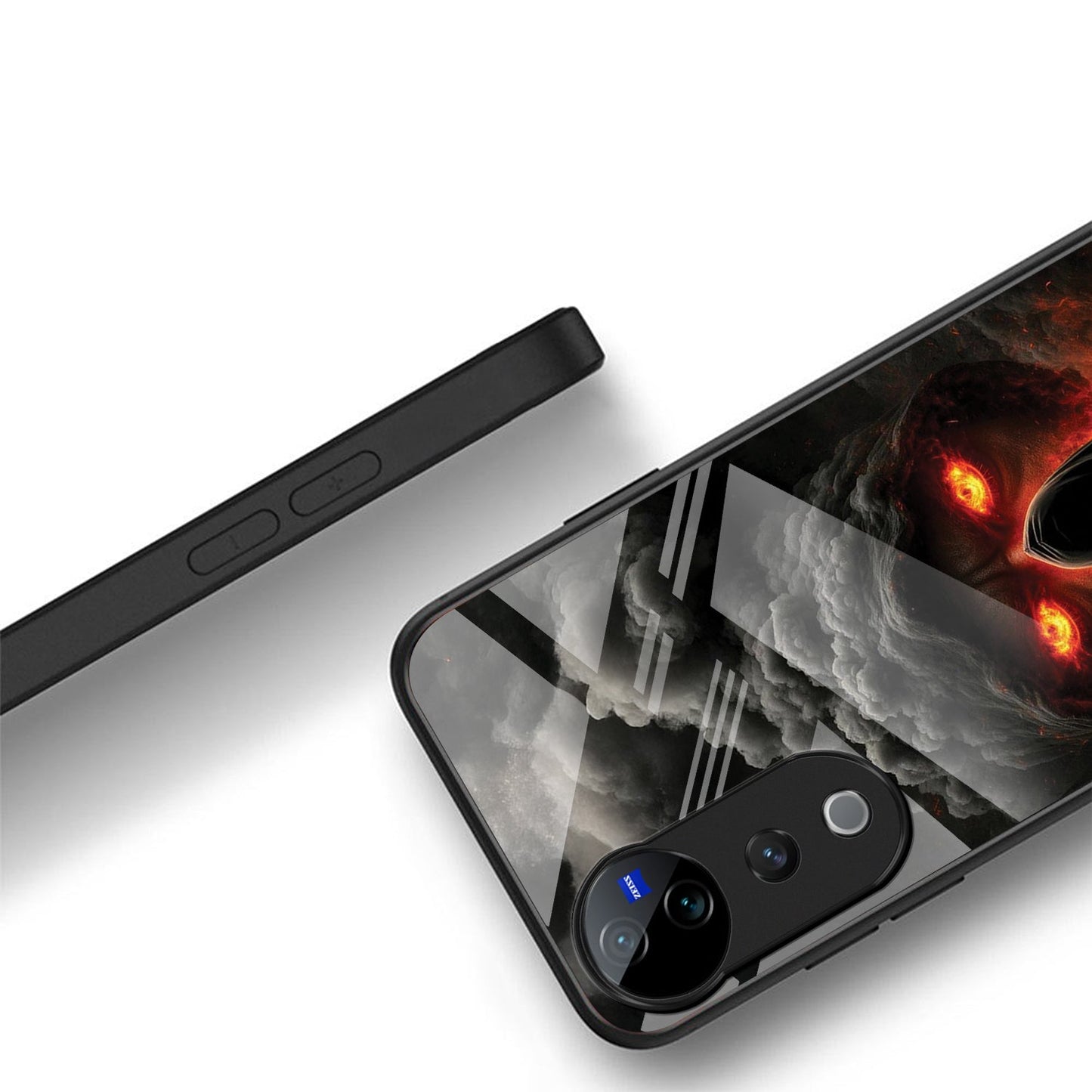 Vivo V40 Pro 5G Premium Acrylic Shockproof Glass Back Case ( Dark Flame )