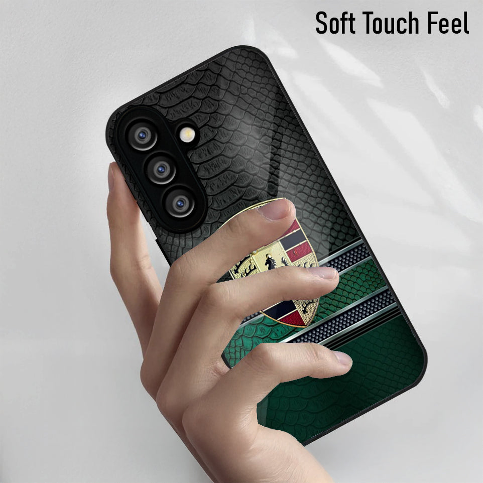 Samsung Galaxy A36 Premium Acrylic Shockproof Glass Back Case (Porsche Prestige)