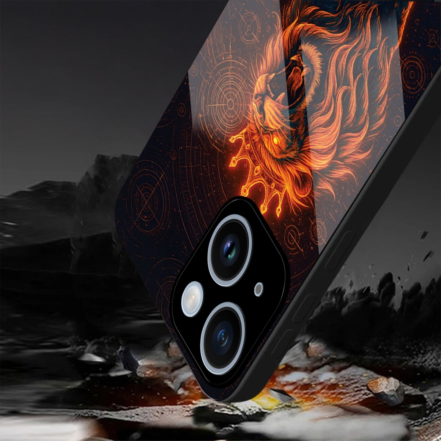 iPhone 14 Premium Acrylic Shockproof Glass Back Case ( King of Cosmos )