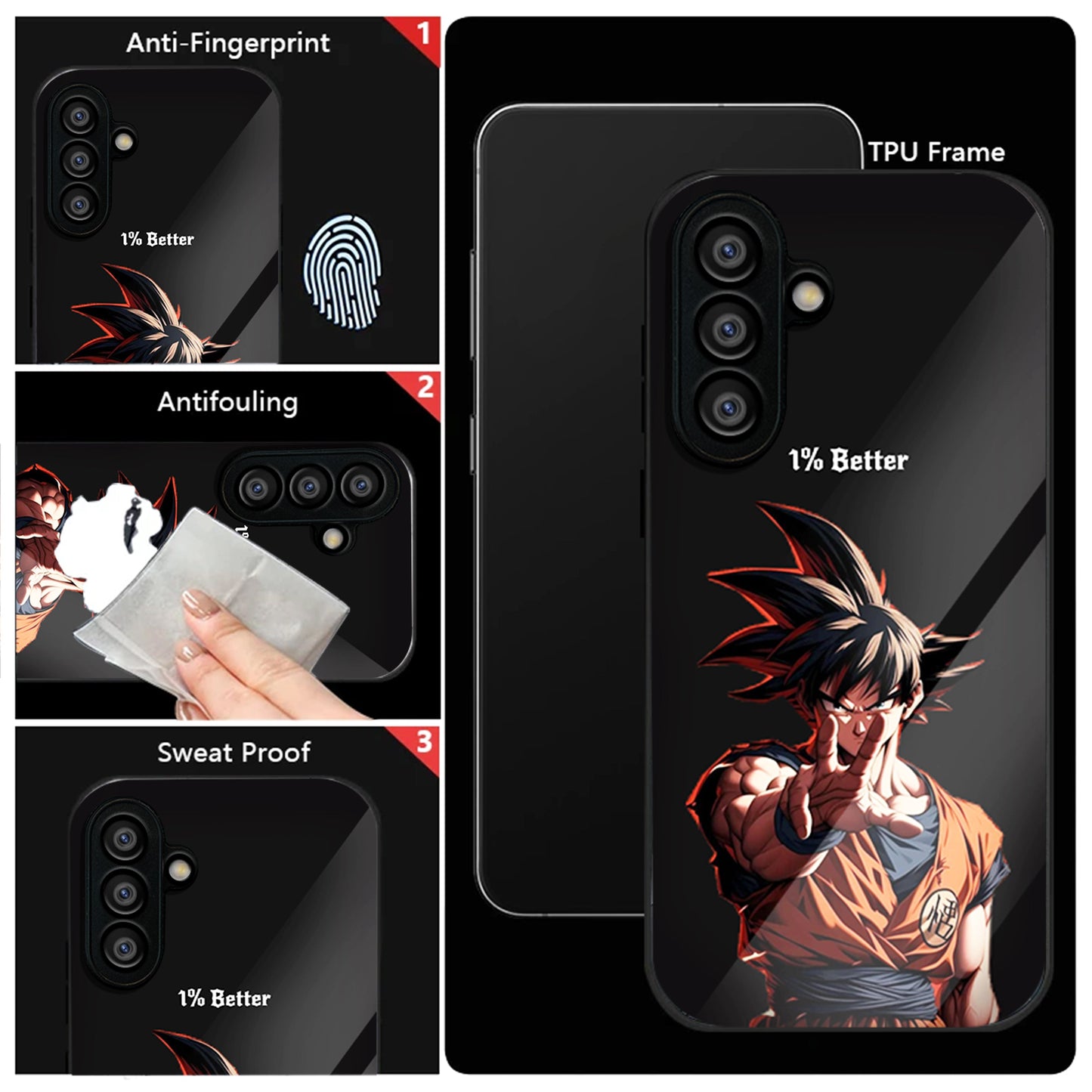 Samsung Galaxy A36 Premium Acrylic Shockproof Glass Back Case (Saiyan Spirit)
