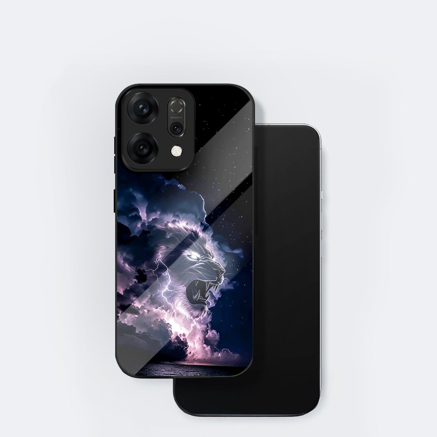 Oppo Reno 14 5G Premium Acrylic Shockproof Glass Back Case (Strom King )