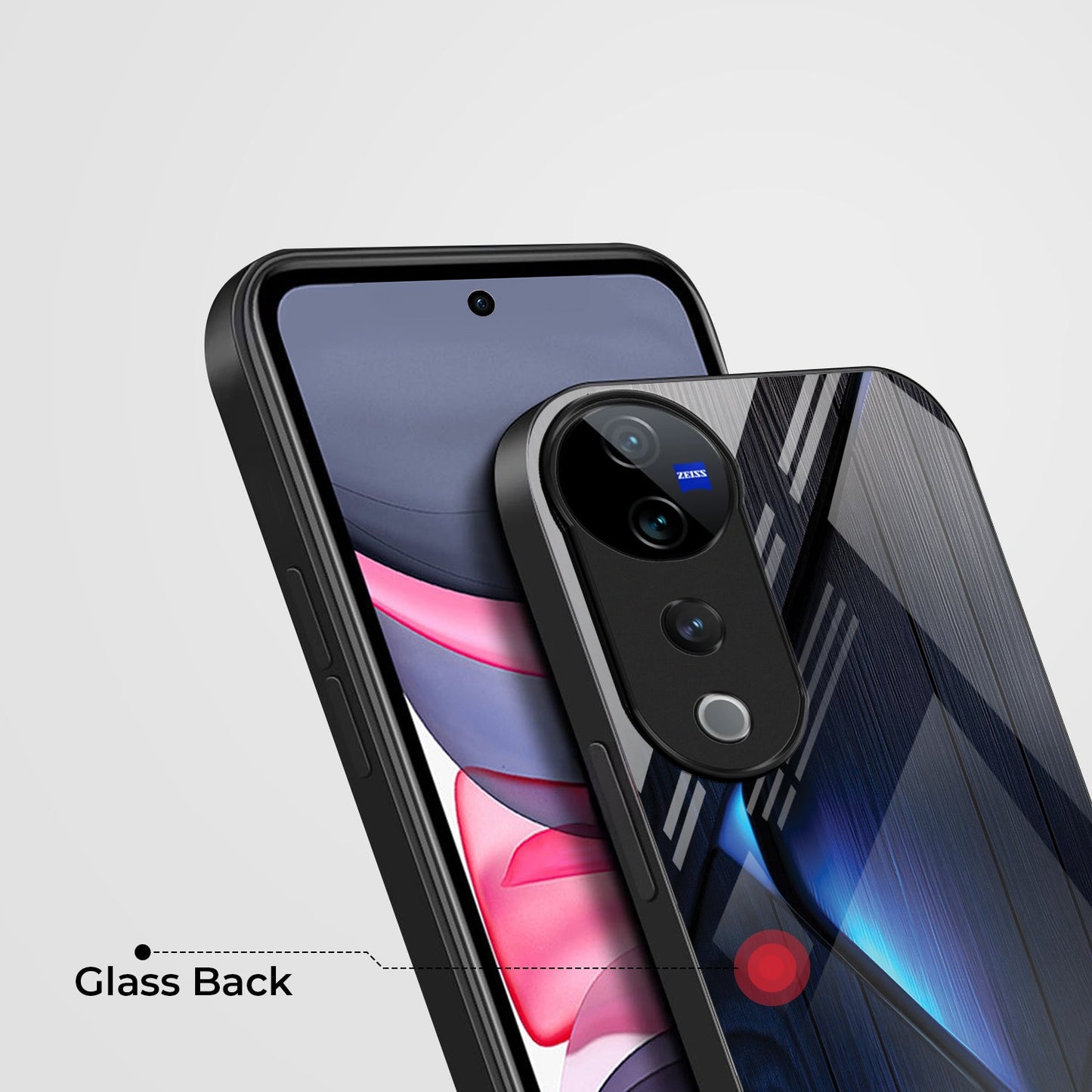 Vivo V40 Pro 5G Premium Acrylic Shockproof Glass Back Case (Blue Flame)