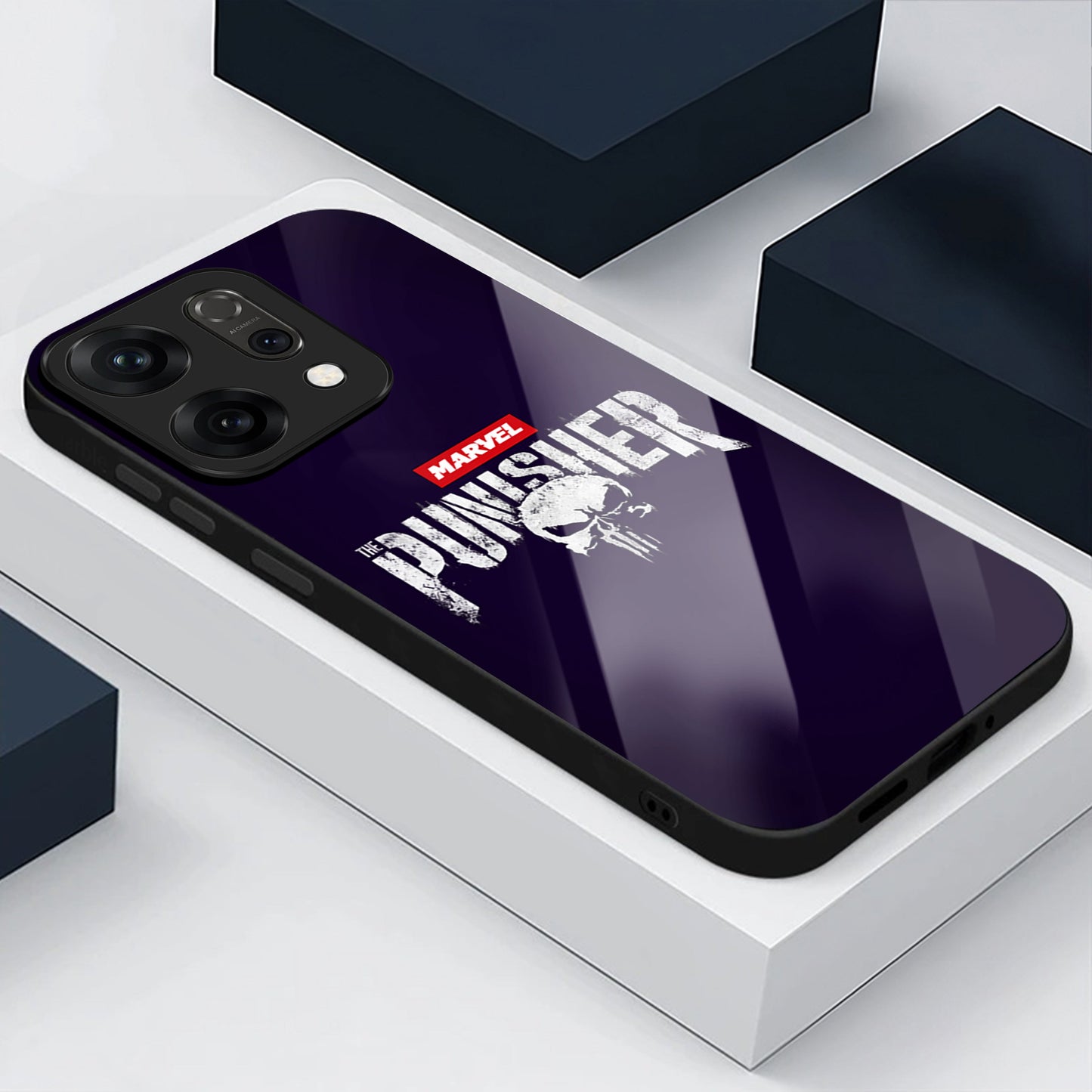 Oppo Reno 14 5G Premium Acrylic Shockproof Glass Back Case (Punisher Case)