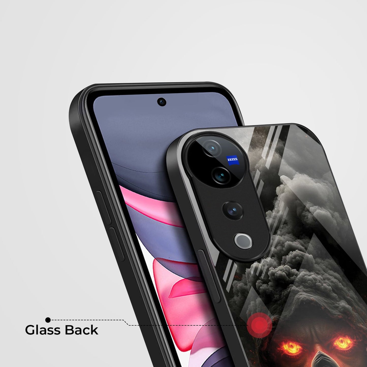 Vivo V40 Pro 5G Premium Acrylic Shockproof Glass Back Case ( Dark Flame )