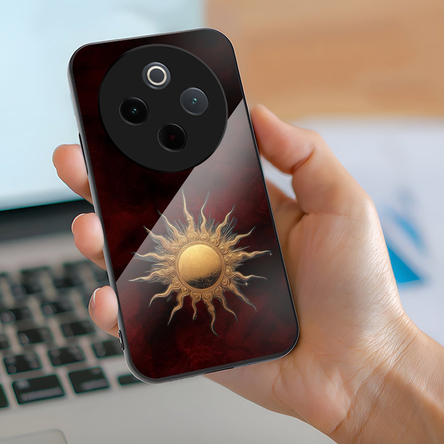 Vivo T4 5G Premium Acrylic Shockproof Glass Back Case (Solar Majesty)