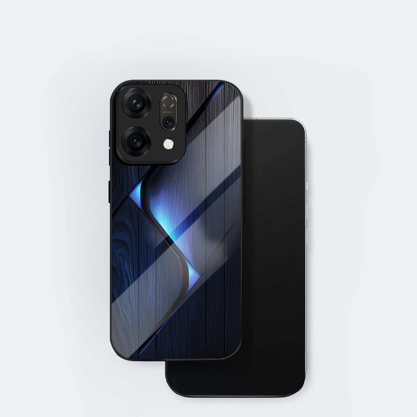 Oppo Reno 14 5G Premium Acrylic Shockproof Glass Back Case ( Blue Gradient )