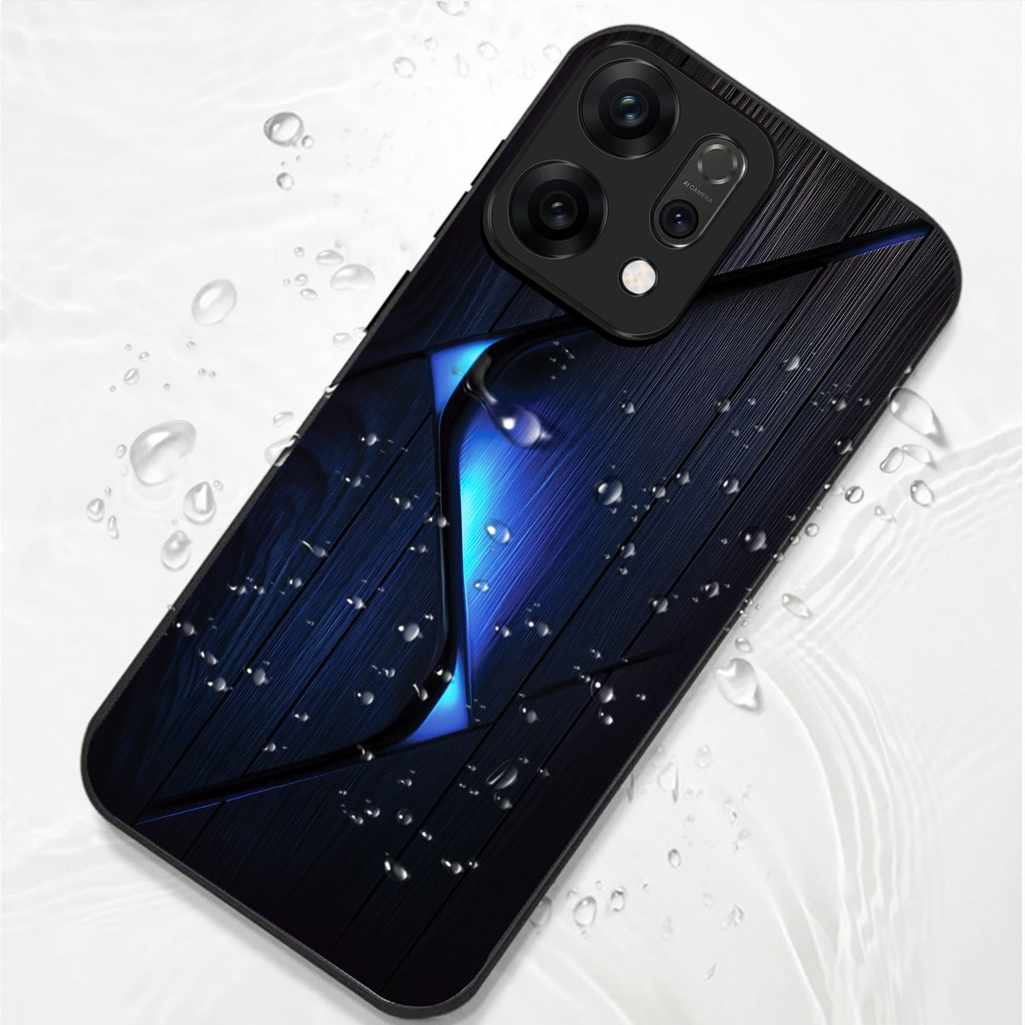 Oppo Reno 14 5G Premium Acrylic Shockproof Glass Back Case ( Blue Gradient )