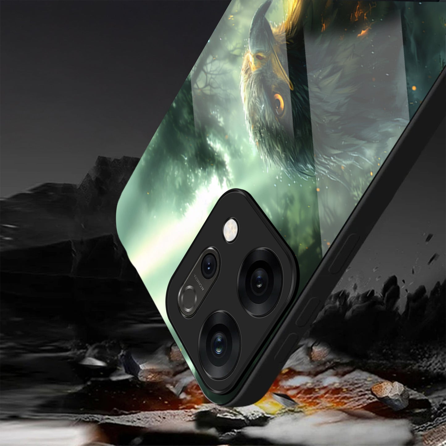 Oppo Reno 14 5G Premium Acrylic Shockproof Glass Back Case (Eagle Case)