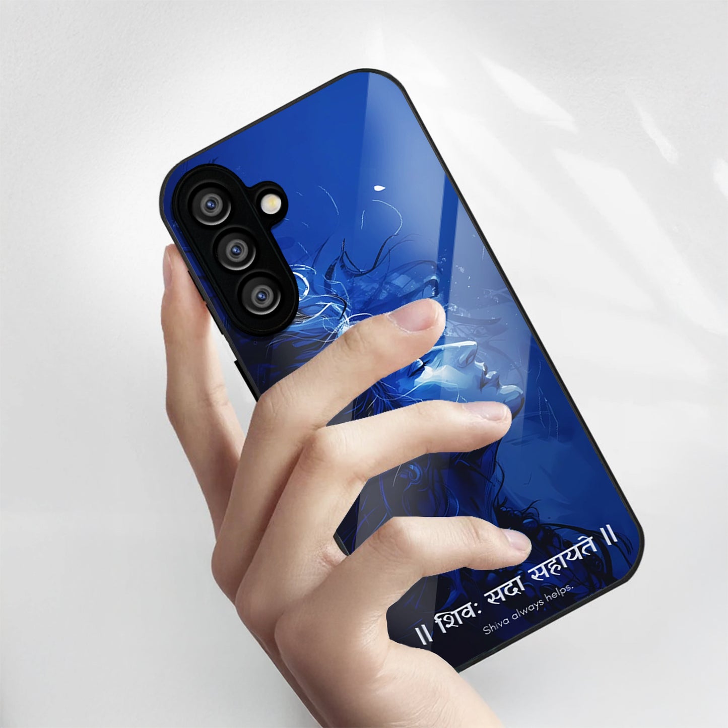 Samsung Galaxy A56 Premium Acrylic Shockproof Glass Back Case (Blue Divine)