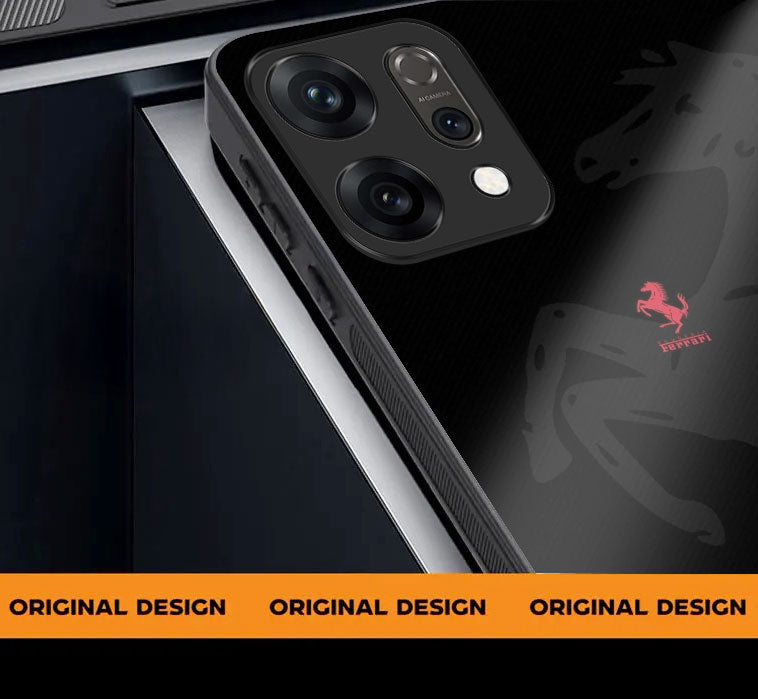 Oppo Reno 14 5G Premium Acrylic Shockproof Glass Back Case (Ferrari Eclipse)
