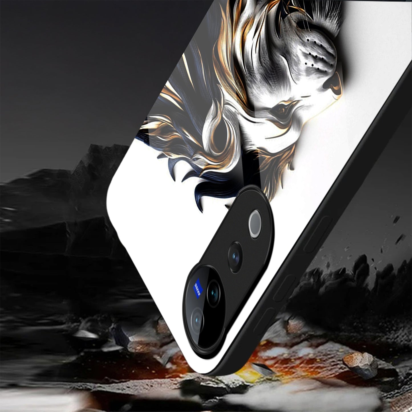 Vivo V40 Pro 5G Premium Acrylic Shockproof Glass Back Case (King’s Flow)
