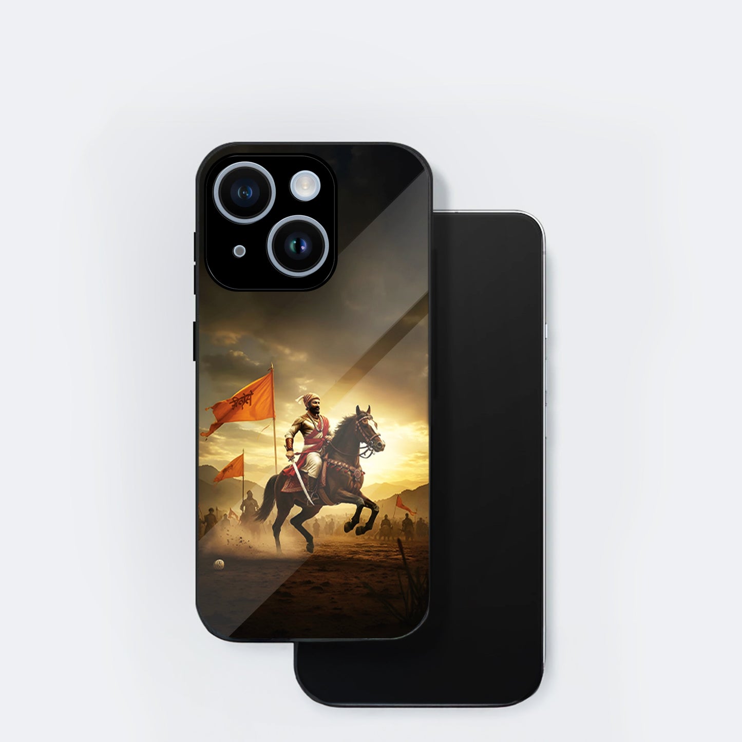 iPhone 15 Premium Acrylic Shockproof Glass Back Case (Battle Glory)