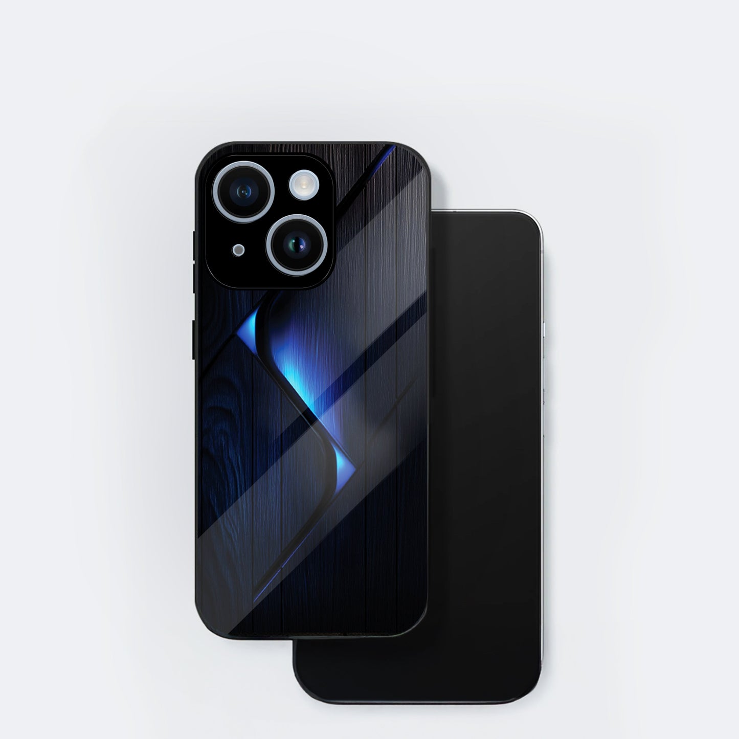 iPhone 14 Premium Acrylic Shockproof Glass Back Case (Blue Gradient)
