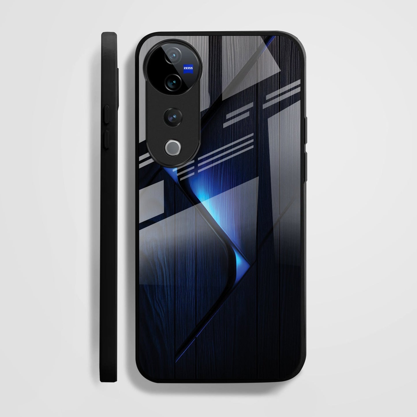 Vivo V40 Pro 5G Premium Acrylic Shockproof Glass Back Case (Blue Flame)