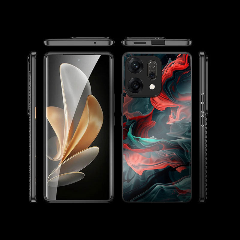 Oppo Reno 14 5G Premium Acrylic Shockproof Glass Back Case (Vortex Flame)