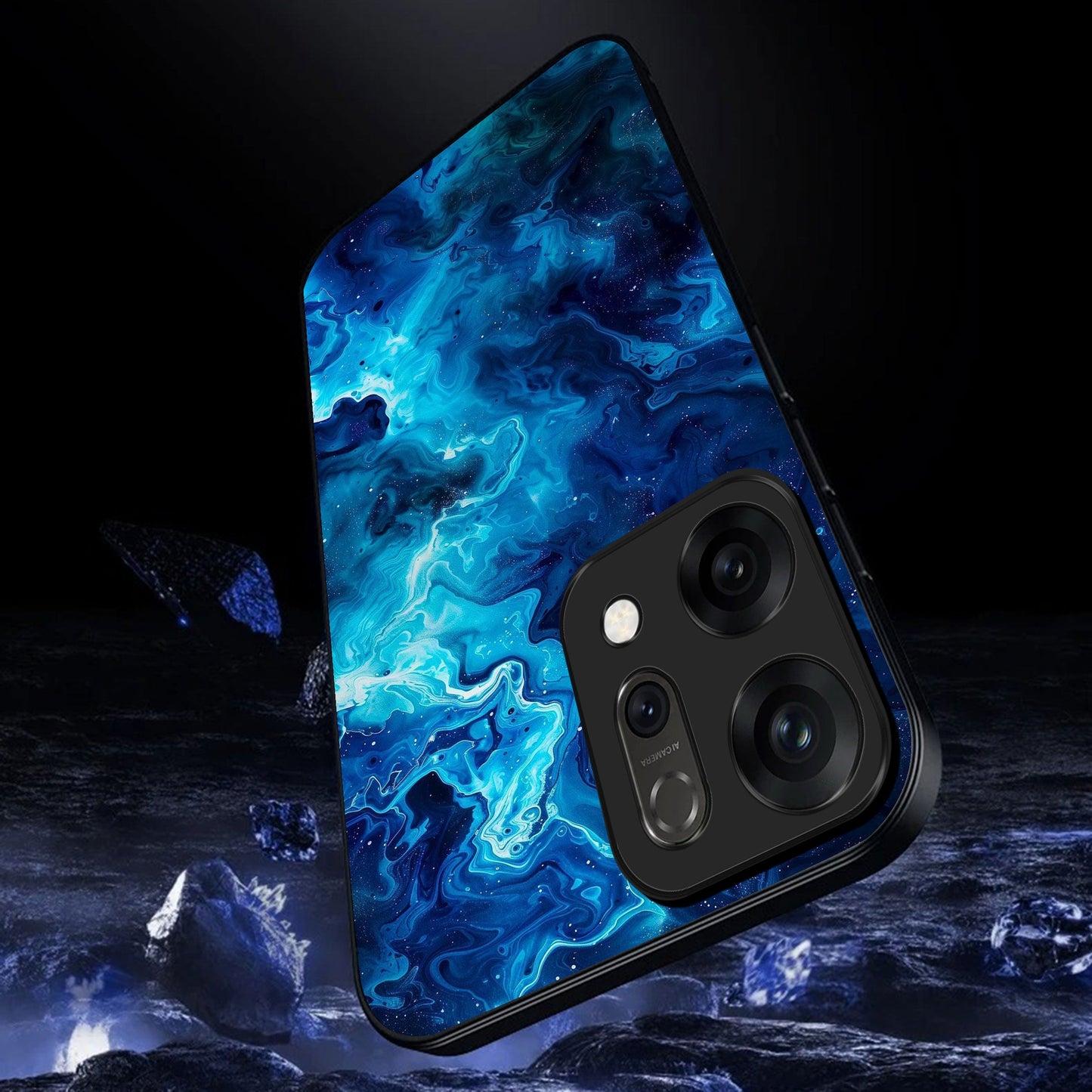 Oppo Reno 14 5G Premium Acrylic Shockproof Glass Back Case (AquaCore)