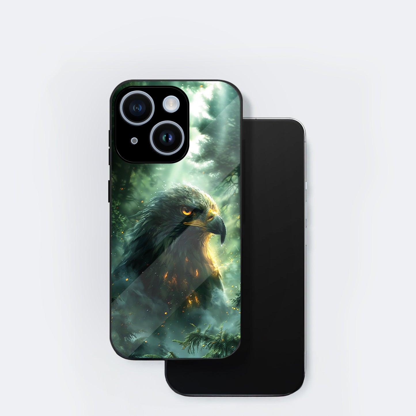iPhone 14 Premium Acrylic Shockproof Glass Back Case (Eagle Case)