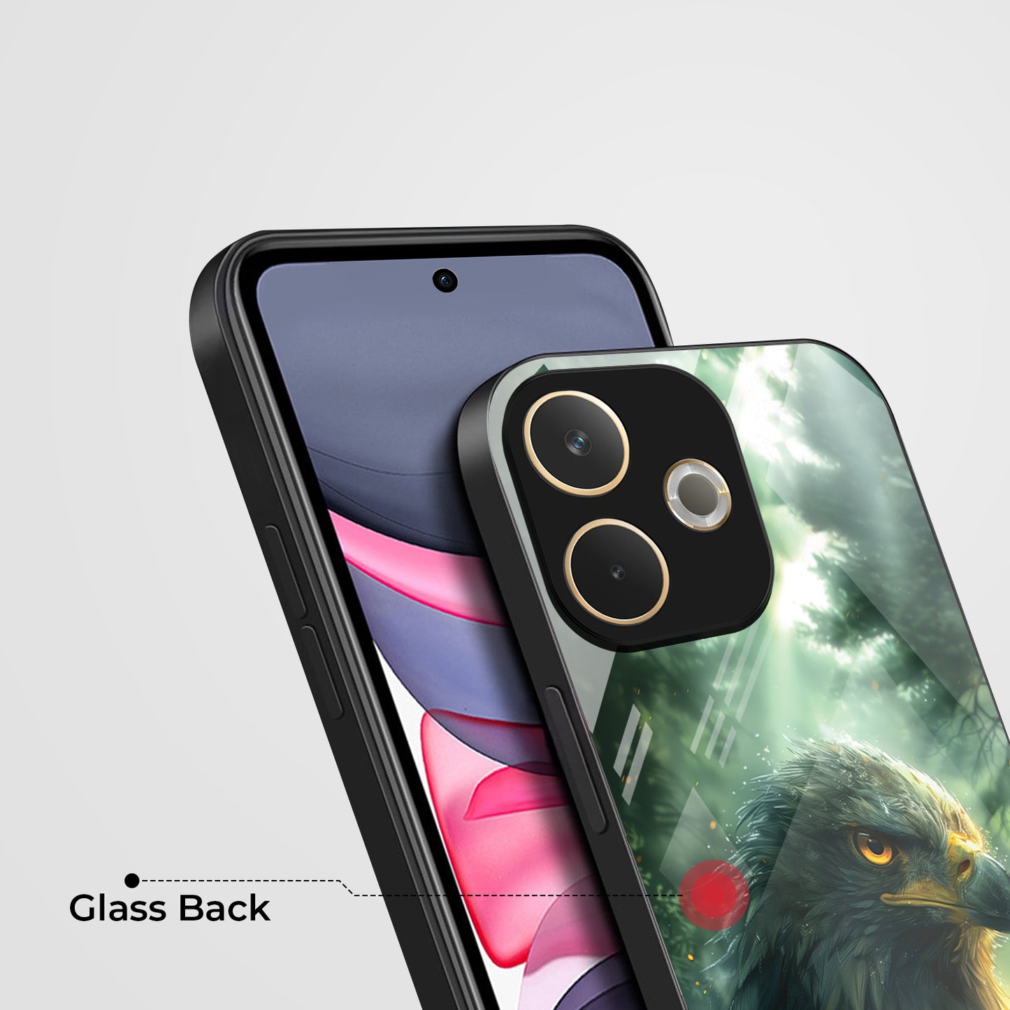 Oppo A5 Pro 5G Premium Acrylic Shockproof Glass Back Case (Eagle Case )
