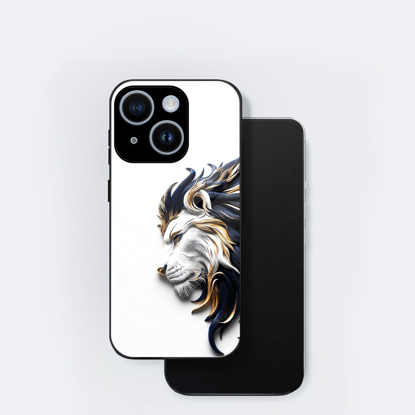 iPhone 14 Premium Acrylic Shockproof Glass Back Case ( King's Flow )