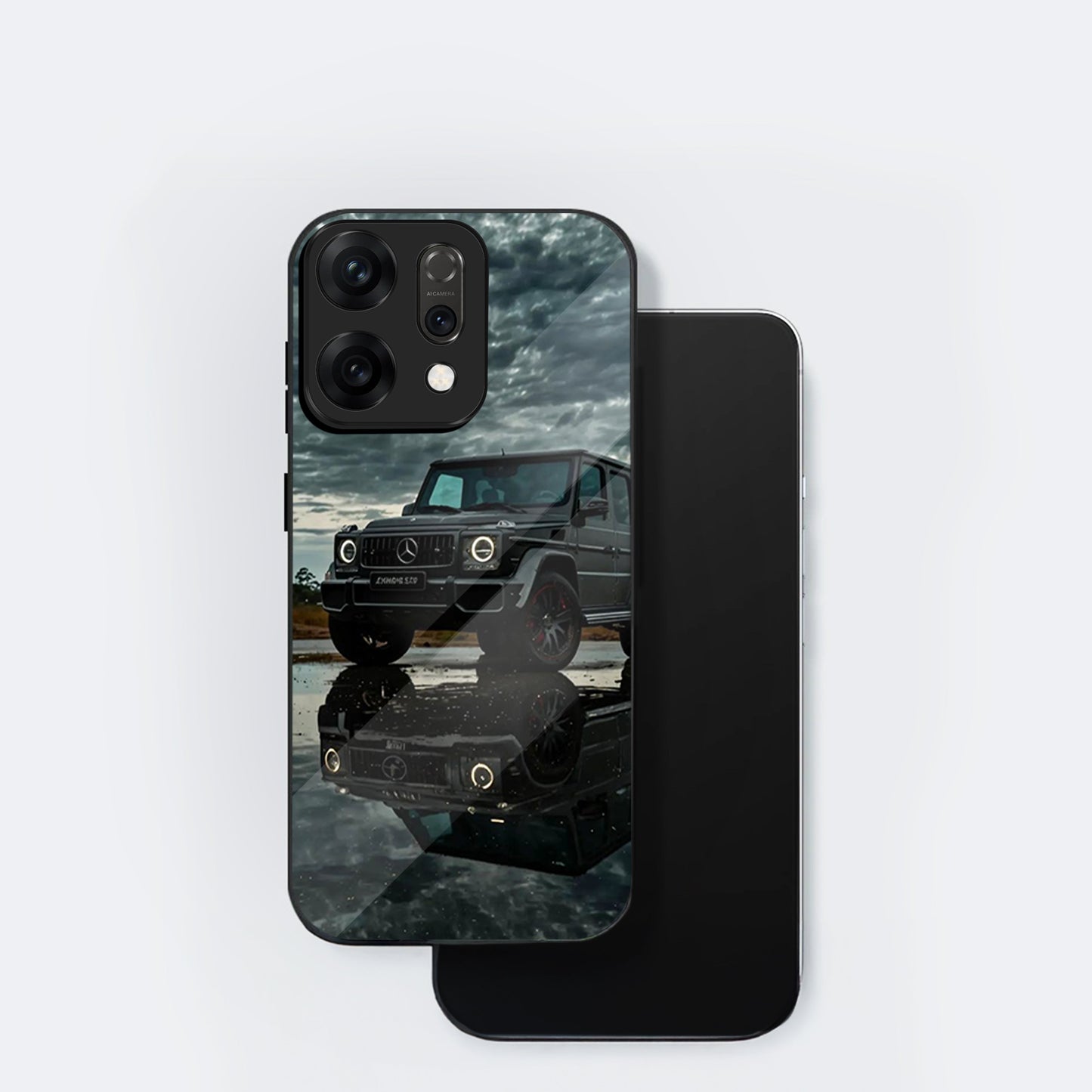 Oppo Reno 14 5G Premium Acrylic Shockproof Glass Back Case (Benz G-Class)
