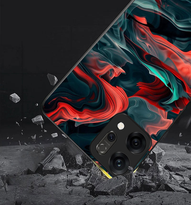 Oppo Reno 14 5G Premium Acrylic Shockproof Glass Back Case (Vortex Flame)