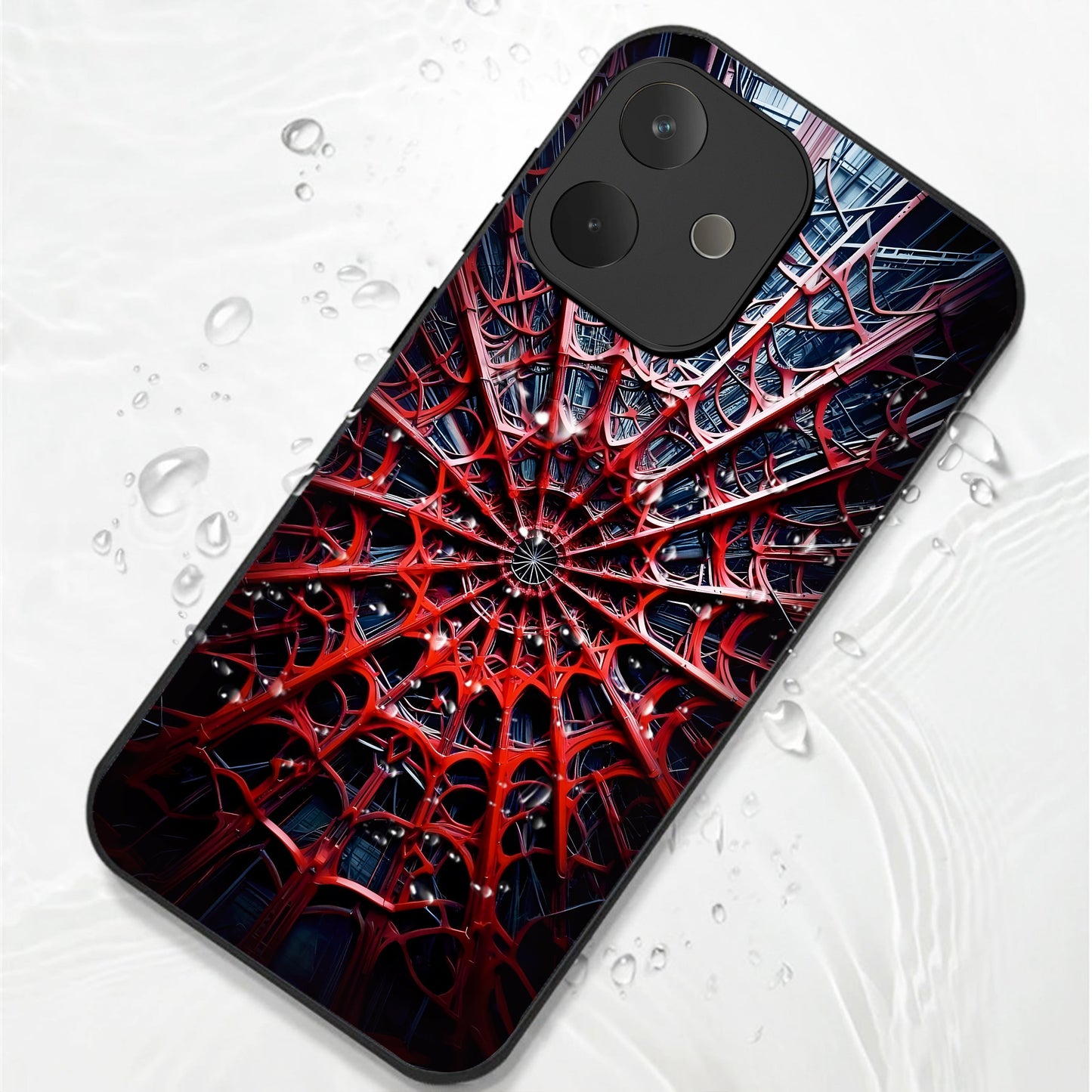 Oppo A5 Pro 5G Premium Acrylic Shockproof Glass Back Case (Spider Vault)