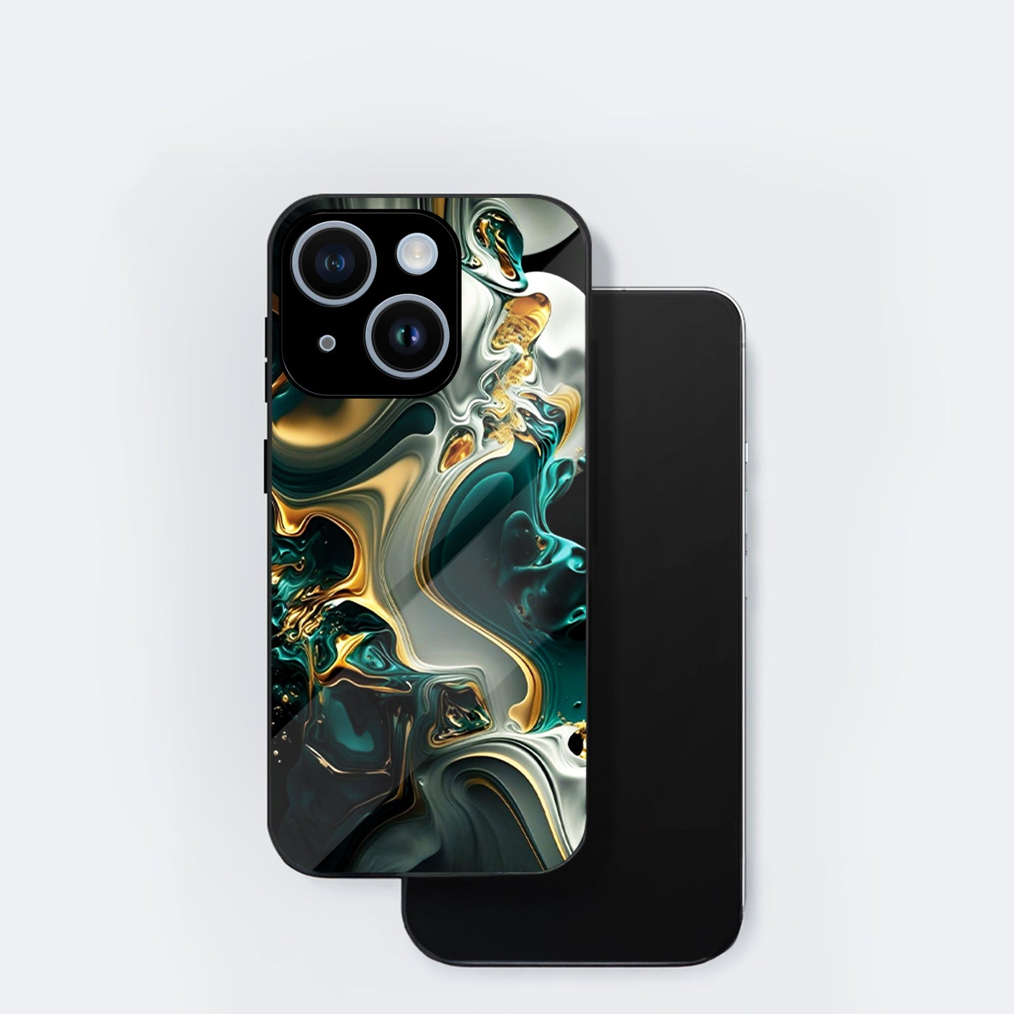iPhone 14 Premium Acrylic Shockproof Glass Back Case (Ocean Ember)