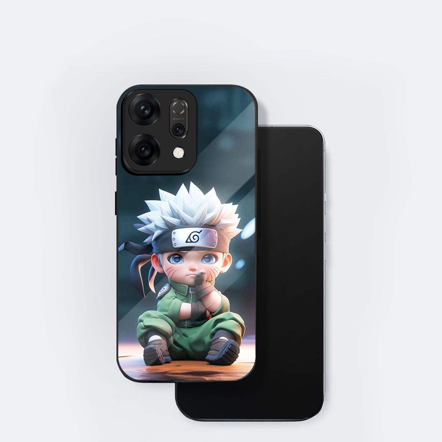 Oppo Reno 14 5G Premium Acrylic Shockproof Glass Back Case (Small Kakashi)