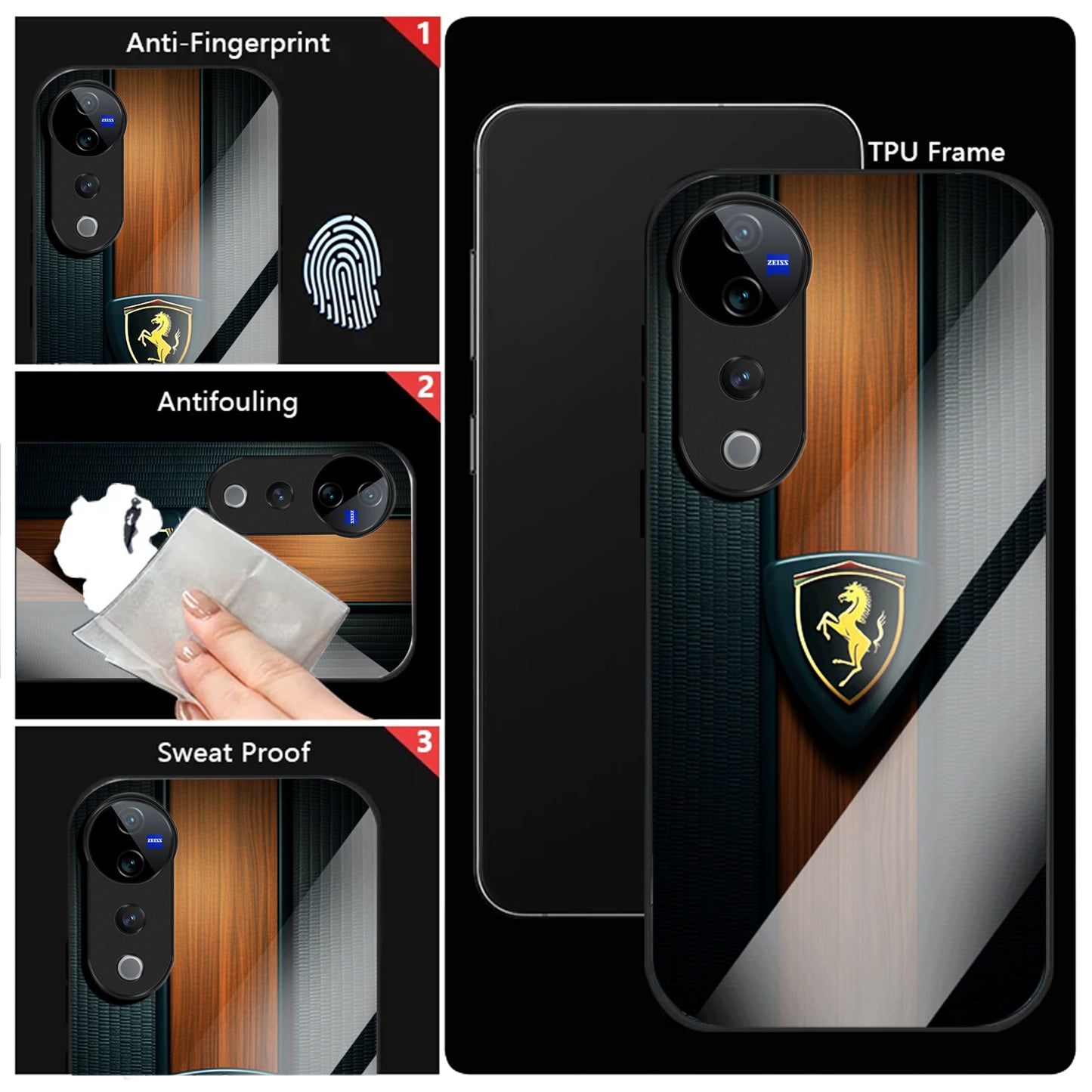 Vivo V40 Pro 5G Premium Acrylic Shockproof Glass Back Case (Royal Roadster)