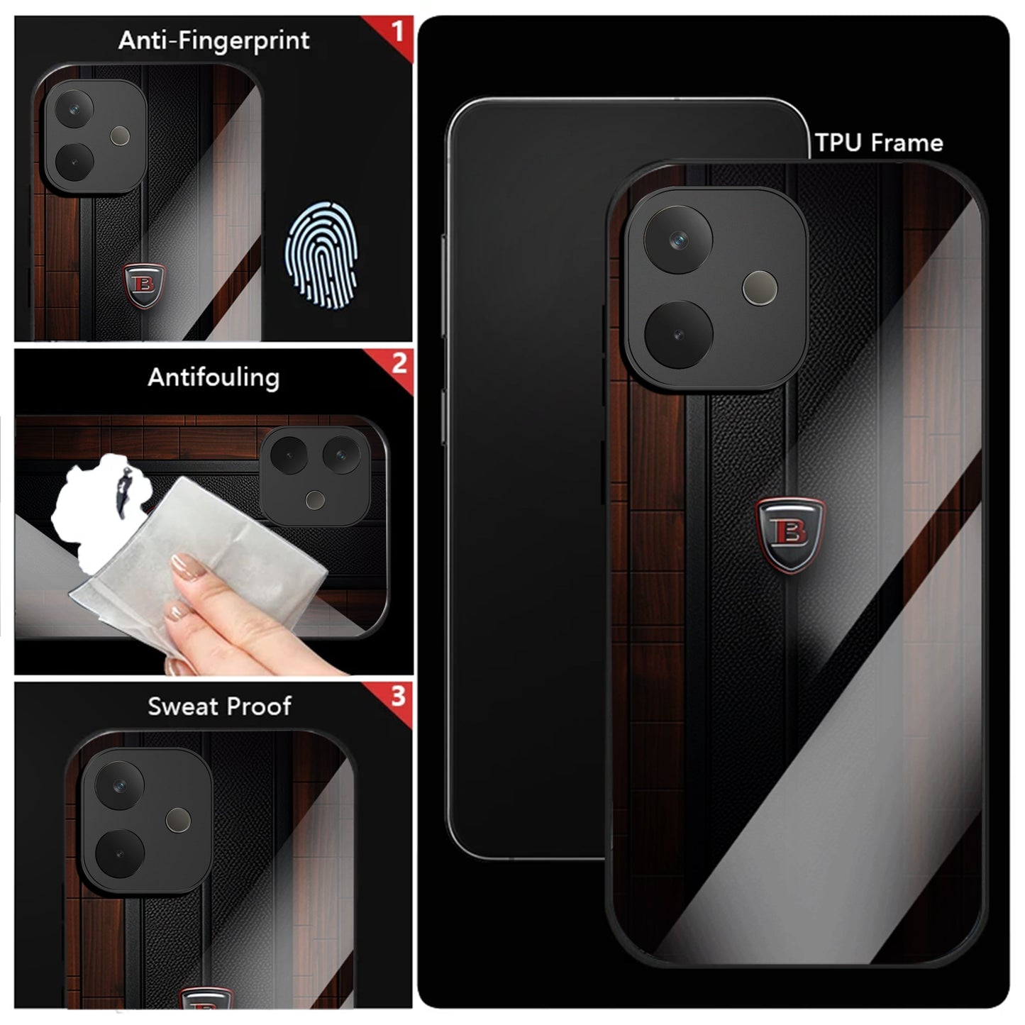 Oppo A5 Pro 5G Premium Acrylic Shockproof Glass Back Case (Carbon Oak)