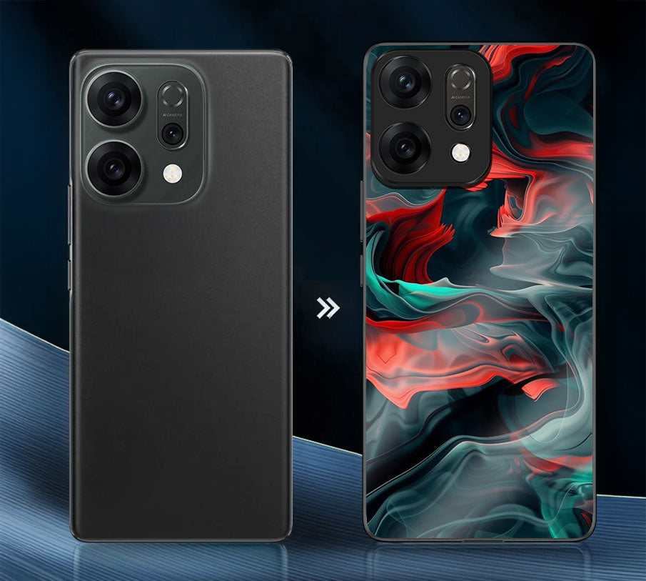 Oppo Reno 14 5G Premium Acrylic Shockproof Glass Back Case (Vortex Flame)