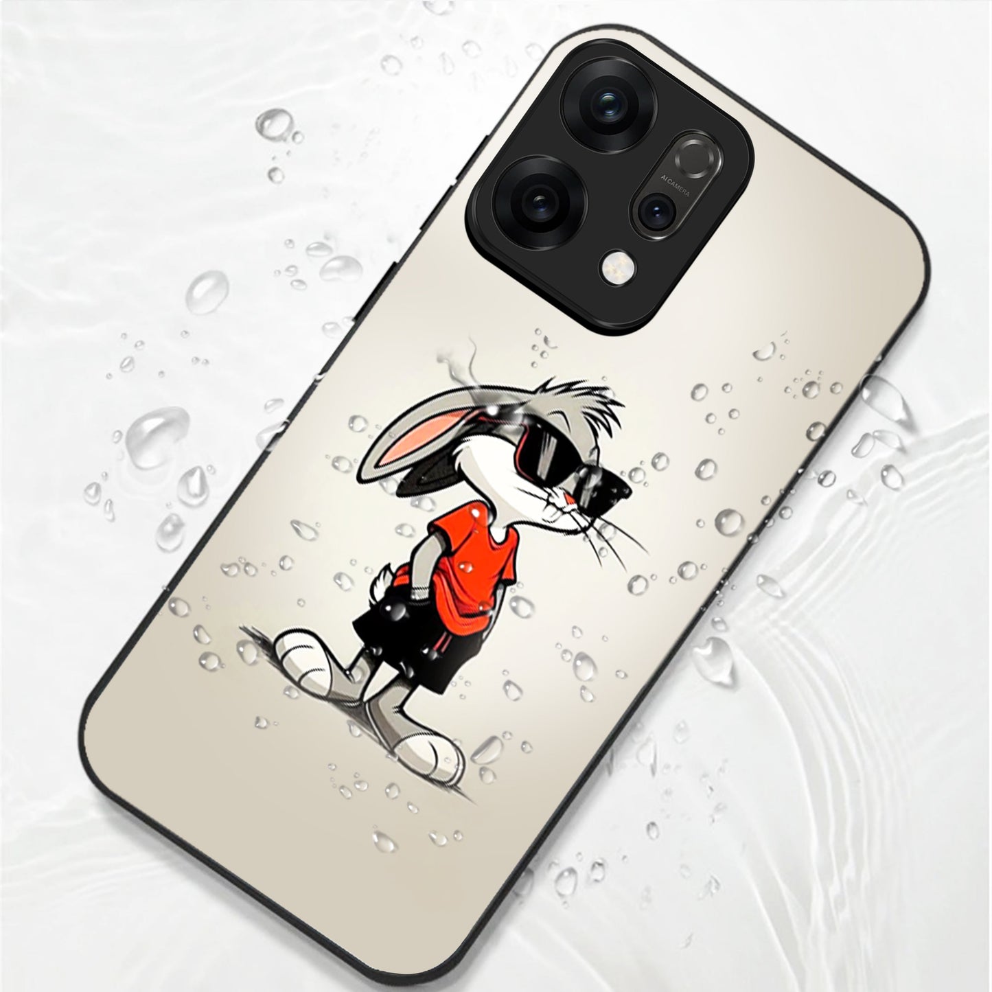 Oppo Reno 14 5G Premium Acrylic Shockproof Glass Back Case (Bunny Case)