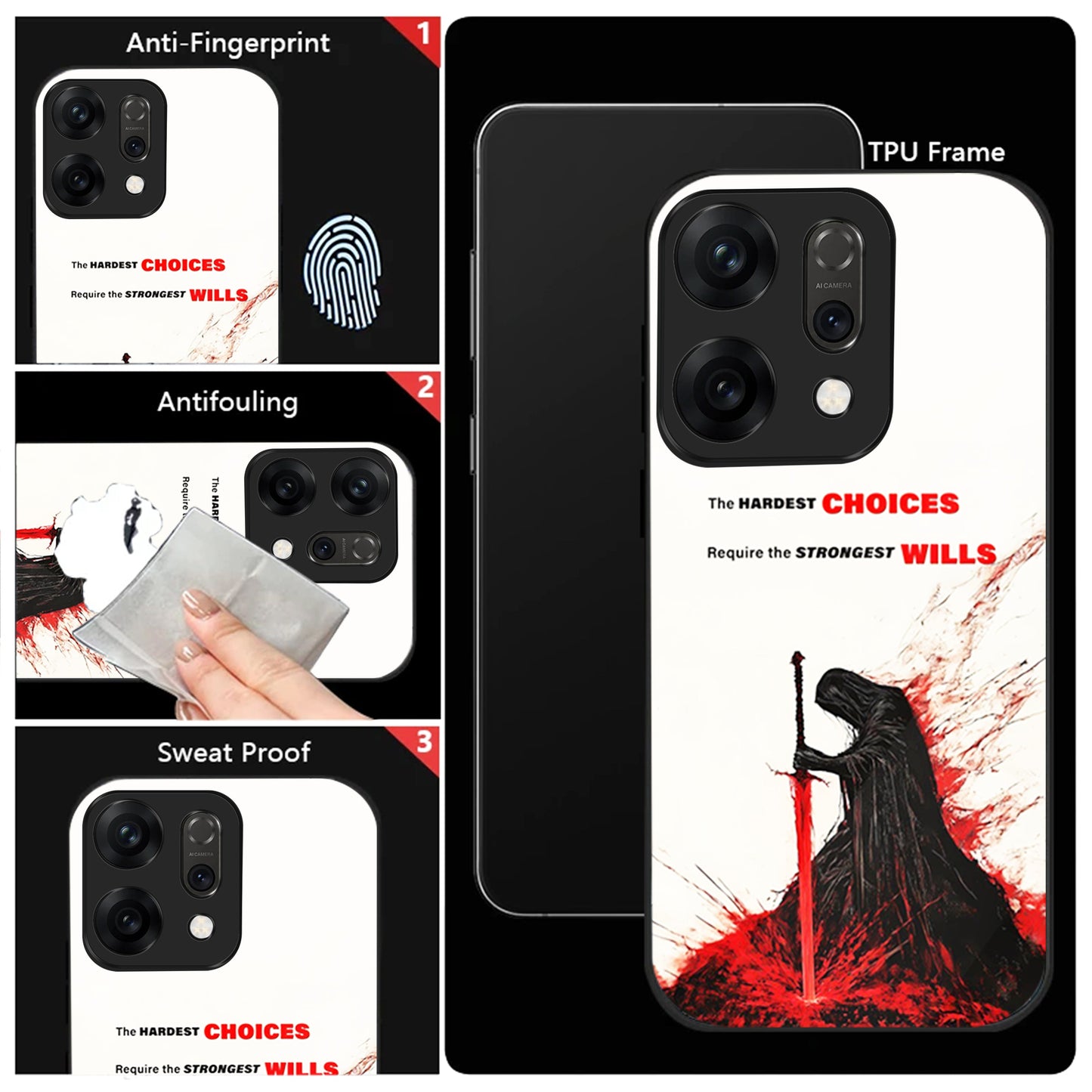 Oppo Reno 14 5G Premium Acrylic Shockproof Glass Back Case (Warriors Case)