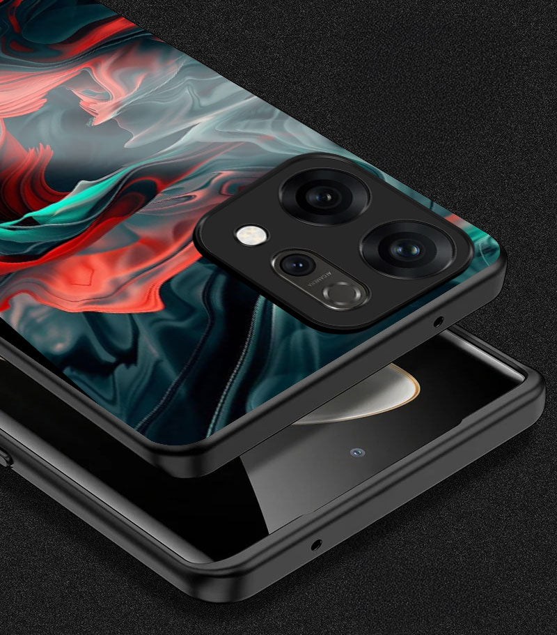 Oppo Reno 14 5G Premium Acrylic Shockproof Glass Back Case (Vortex Flame)