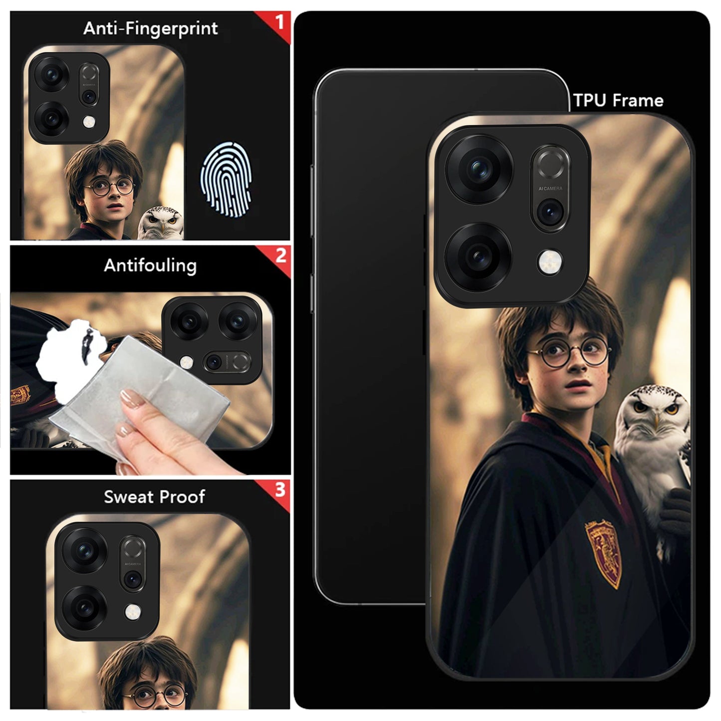 Oppo Reno 14 5G Premium Acrylic Shockproof Glass Back Case (Harry)