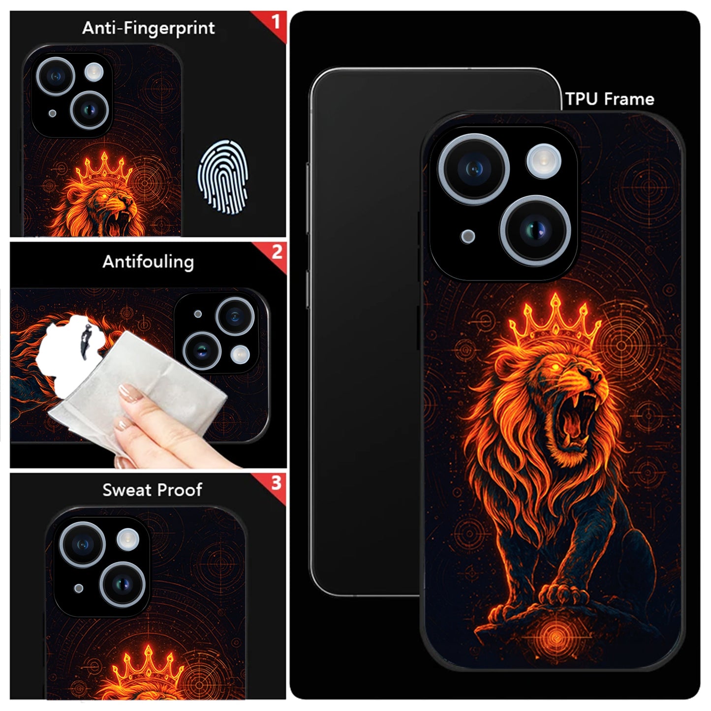 iPhone 14 Premium Acrylic Shockproof Glass Back Case ( King of Cosmos )