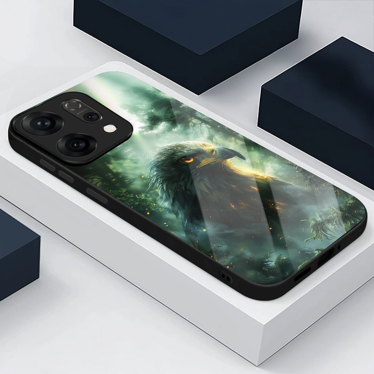 Oppo Reno 14 5G Premium Acrylic Shockproof Glass Back Case (Eagle Case)