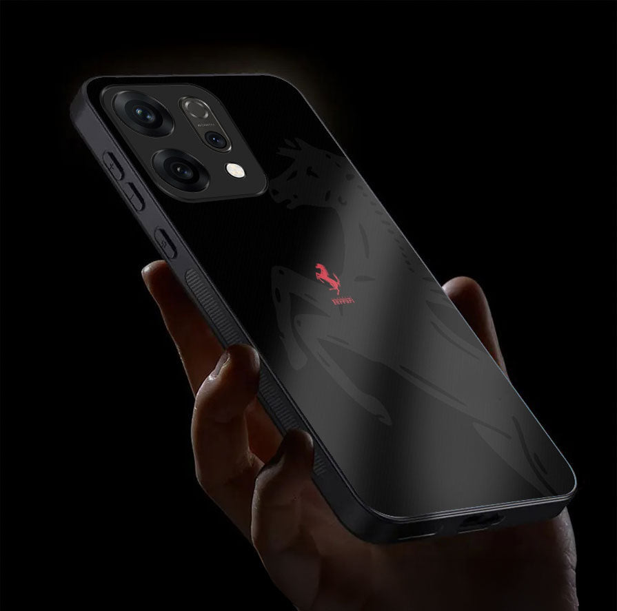 Oppo Reno 14 5G Premium Acrylic Shockproof Glass Back Case (Ferrari Eclipse)