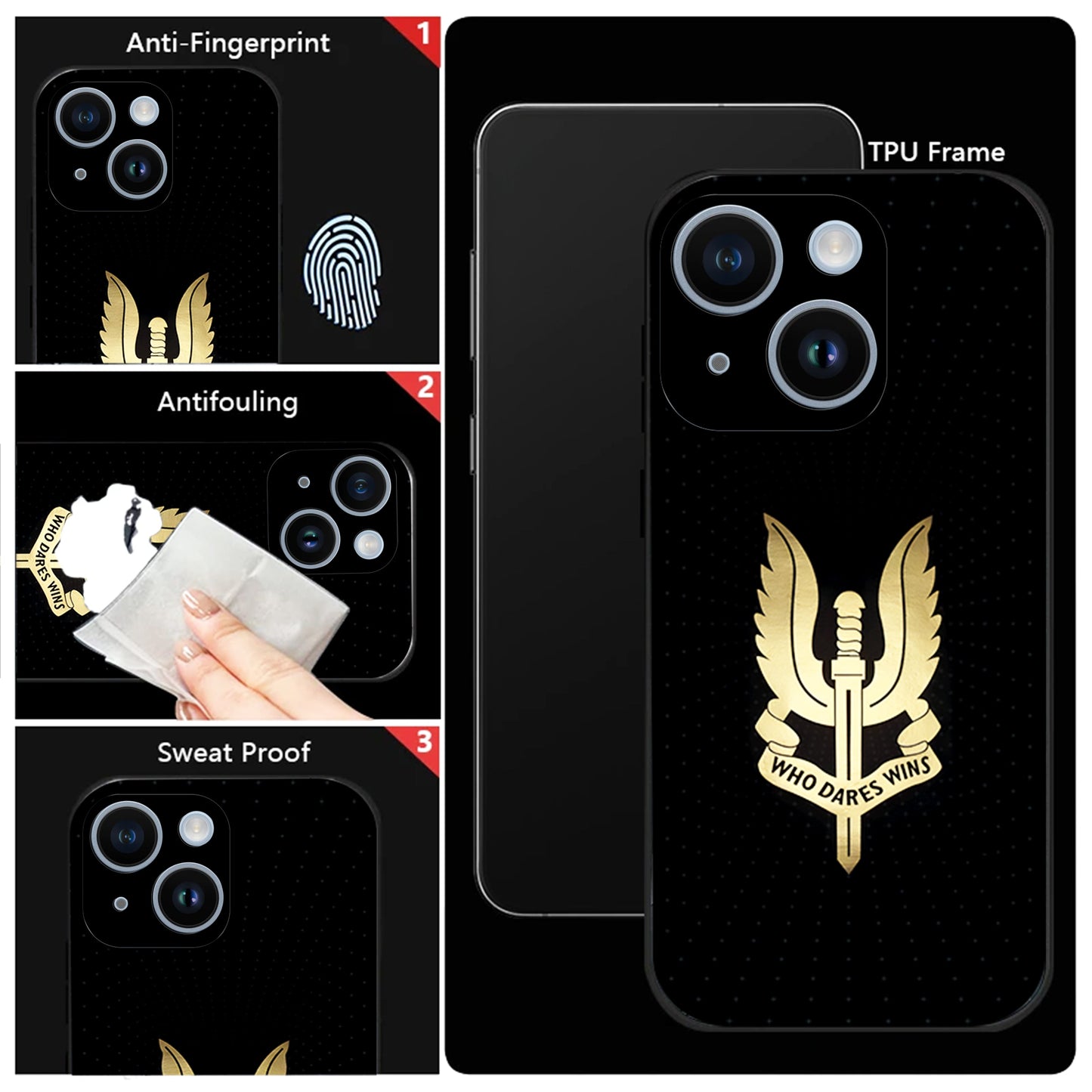 iPhone 14 Premium Acrylic Shockproof Glass Back Case (Dare Wins)