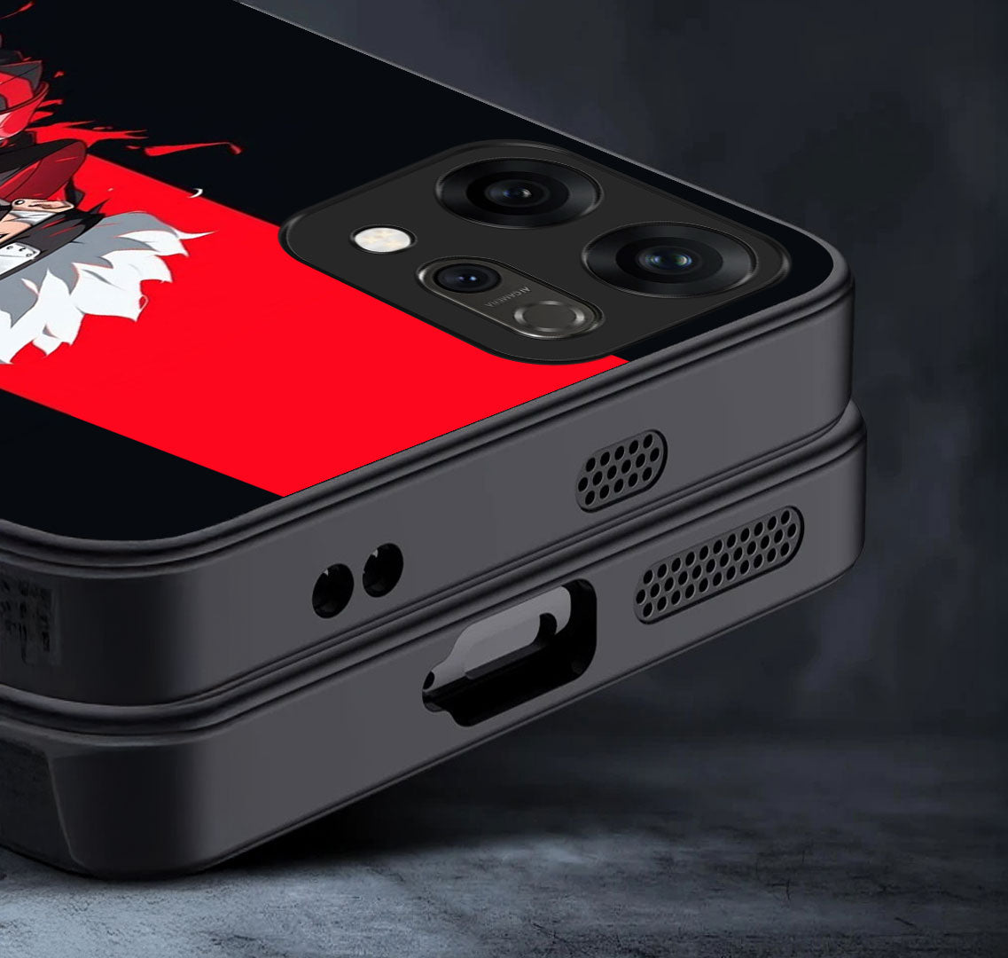 Oppo Reno 14 5G Premium Acrylic Shockproof Glass Back Case (Kakashi Blaze)